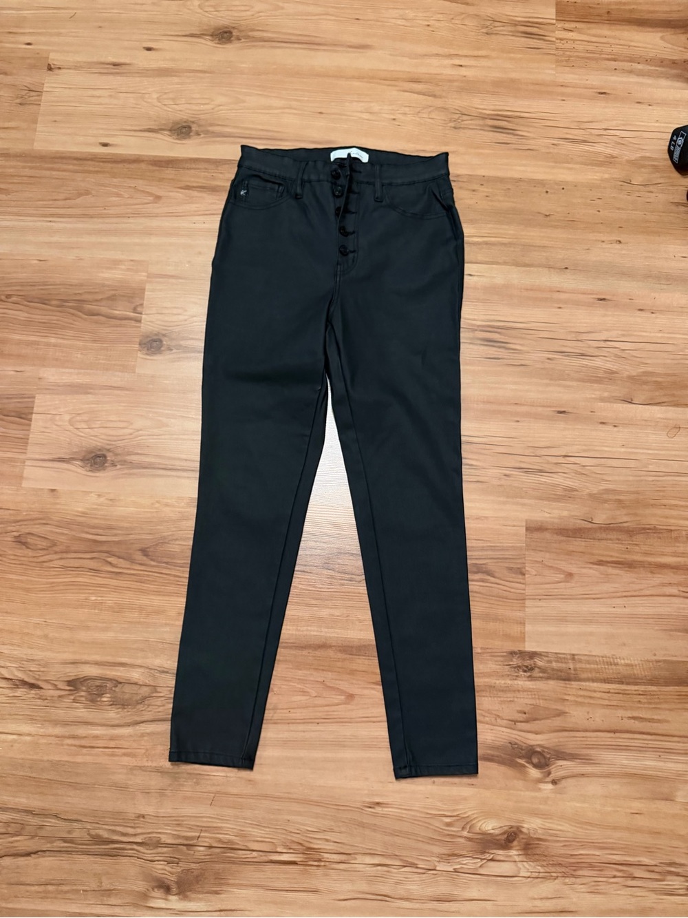 KanCan Black Slim Button-Fly Chinos